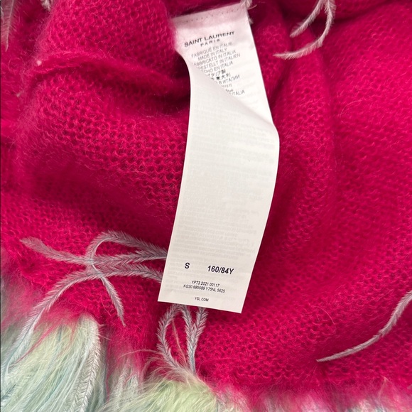 Saint Laurent Mohair Mini Dress with Ostrich Feather Hem -Size S - Picture 11 of 12